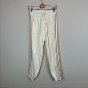 Faherty | Pastel Colorful Side Stripe White Sweatpants Joggers Size Small